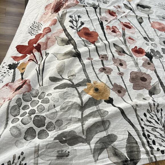 Threshold Shower Curtain Watercolor Impressionistic Floral Cotton Standard - Picture 2 of 13